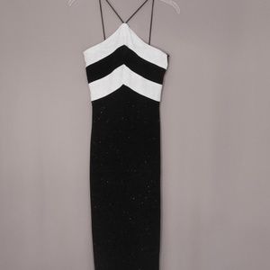 Black & White Halter Special Occasion Dress